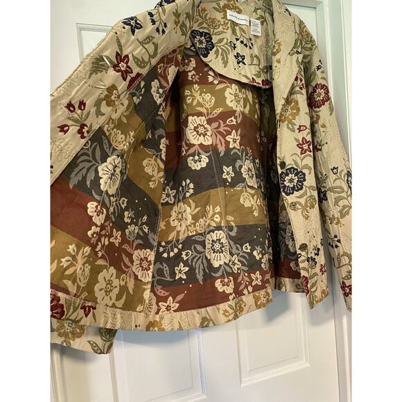 ALFRED DUNNER Tapestry Blazer Jacket Women's 20 Button Up Floral Notch Feminine - Picture 9 of 13